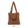 thumbnail image 4 of Jumpingount Bolso de felpa de primera calidad, bolso de hombro de gran capacidad para mujeres y niñas, bolso de hombro esponjoso, regalo Bolsas de mensajero y de hombro Caqui, 4 of 6