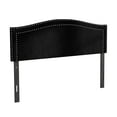 Castle Place Upholstered Nailhead Trimmed Headboard, Black Velvet, Twin