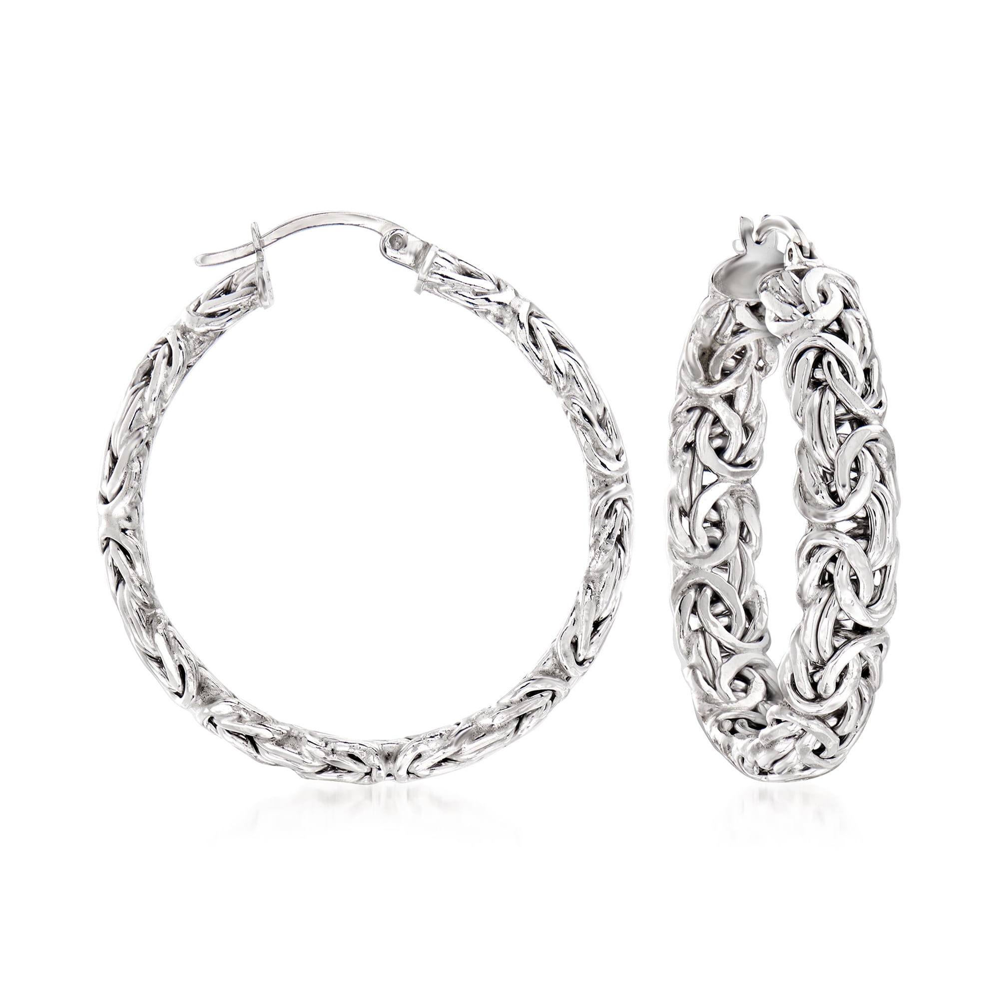Ross-Simons Sterling Silver Large Byzantine Hoop Earrings - Walmart.com