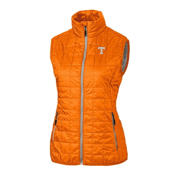 Women's Cutter & Buck Orange Tennessee Volunteers Rainier Full-Zip Puffer Vest