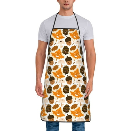 

Lukts Autumn Woodland Characters Print Unisex Tie-Up Aprons Bibs for Chef Kitchen Grill Beverage Shop