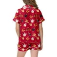 thumbnail image 3 of WOYY Toddler Girls Pajama Sets Satin Short Sleeve Top + Shorts Loungewear Pj's Set,2-Piece,Sizes 2-13T, 3 of 3