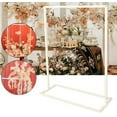 thumbnail image 5 of MONIPA Wedding Square Backdrop Stand 3.3ft x 2.5ft Iron Wedding Background Display Stand Golden Square Frame Flower Balloon Decoration Road Leads, 5 of 10