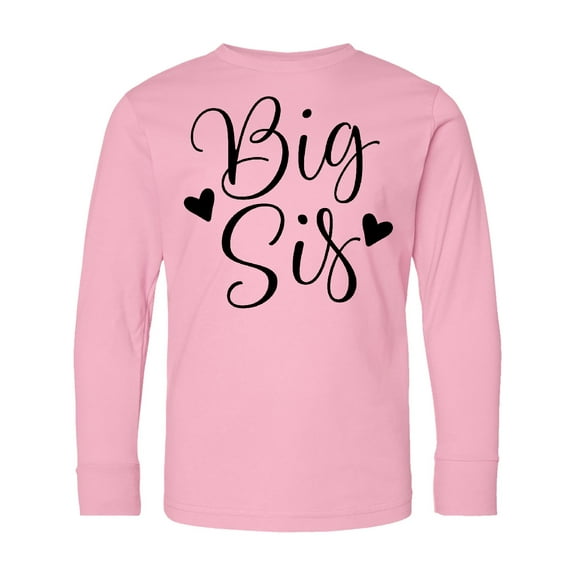 Inktastic Big Sis Girls Cute Sister Announcement Long Sleeve Youth T-Shirt