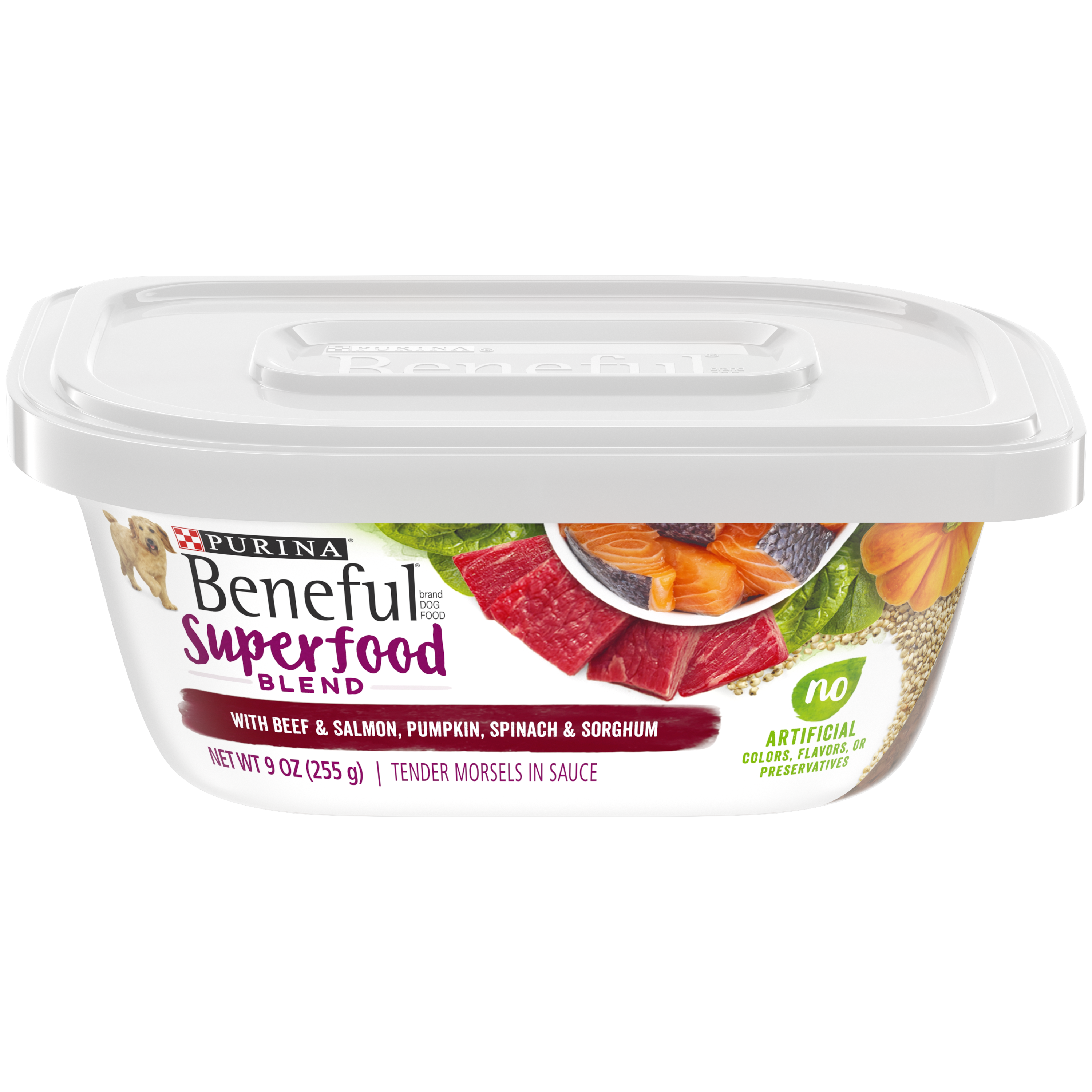 (8 Pack) Purina Beneful Superfood Blend With Beef & Salmon in Sauce