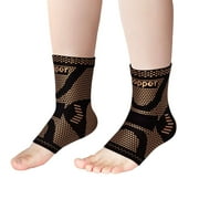 iMucci 1 Pair Copper Ankle Brace Foot Compression Support Sleeve - Ankle Wrap Compression Socks for Plantar Fasciitis, Arch Support, Swelling, Achilles Tendon, Joint Pain, Injury Recovery