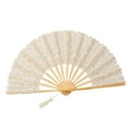 thumbnail image 6 of Abbraccia Chinese Foldable Fan Portable Vintage Dancing Props Fan for Birthday Dance Party Beige, 6 of 10