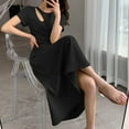 thumbnail image 4 of Taqqpue Women's Summer Dresses Short Sleeve Crewneck Cut Out Casual Dress Solid Flowy A Line Elegent Fashion Evening Party Cocktail Dresses, 4 of 4