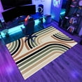 thumbnail image 4 of Modern Mid-Century Art Rug 4x6ft Area Rugs Minimalist Colorful Stripes Rugs Ultra Soft Washable Non Slip Carpet for Bedroom Living Room Study Room Office Home Decor Mats, 4 of 6