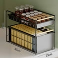 thumbnail image 2 of Zeyigg Double-Layer Under-Sink Pull-Out Organizer Rack, Adjustable Multi-Functional Condiment & Kitchen Cabinet Storage, Space-Saving Sliding Shelf Unit for Home,B L, 2 of 3