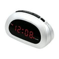 thumbnail image 2 of Mainstays Digital Alarm Clock with Snooze and Battery Backup, Easy to Use Top Button Controls, White Case with .6” Red Easy to Read LED Display, SPC089B, 2 of 6