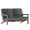 Gray, variant on Flash Furniture Charlestown All-Weather Poly Resin Wood Adirondack Style Deep Seat Patio Loveseat with Cushions, Gray/Gray