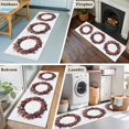 thumbnail image 6 of Rose Wreaths Area&nbsp;Rug 2x6ft Natural Plant Non-Slip&nbsp;Washable Square&nbsp;Rugs Soft Felt Indoor Floor Mat for Bedroom Kitchen Living Room Bathroom, 6 of 9