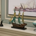 thumbnail image 4 of Nautical Home Decor Metal Sailboat Centerpiece Ship Decor Desktop Decoration, 4 of 9