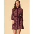 thumbnail image 2 of INSPIRE CHIC INSPIRE CHIC Robe-Chemise Vintage à Fleurs à Manches Longues pour Femmes avec Col Contrastant et Boutons sur le devant, 2 of 6