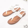 thumbnail image 4 of Ataiwee Women's Flat Slide Sandals - Classic T-strap Ankle Strap Comfort Thong Flat Summer Sandals., 4 of 6
