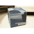 thumbnail image 5 of Home&Manor Faded Recycled Jeans Cube Pouf, 5 of 6