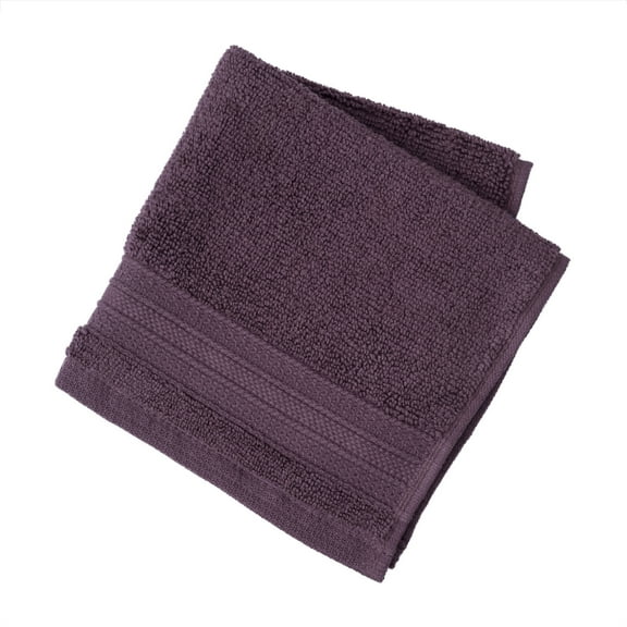 hometrends Solid 100% Cotton Washcloth, 1 Piece, 550 GSM, Highly Absorbent & Soft Bathroom Washcloth, Dark Purple