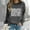 Dark Gray, variant on Women Oversize Sweatshirts Long Sleeve Crewneck Letter Printed Lightweight Loose Sweatshirts Blouse Top Fall Tunic Decorative Sweatshirt Leopard Print Zip up Hoodie Full Zip Thin Athletic Hoodie Extra