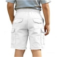 thumbnail image 5 of OSOLU Boys Cargo Pants Casual Comfortable Outdoor Wear Solid Color with Pockets Daily Wear Holiday Travel Shorts, 5 of 6