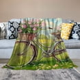 thumbnail image 2 of JRXY Spring Theme Throw Blanket Farmhouse Biycle Floral Tulip Blanket Throw Blanket for Couch Sofa Bed Soft Cozy Fuzzy  Blankets Summer Flower Decorative Blanket  White, 2 of 6