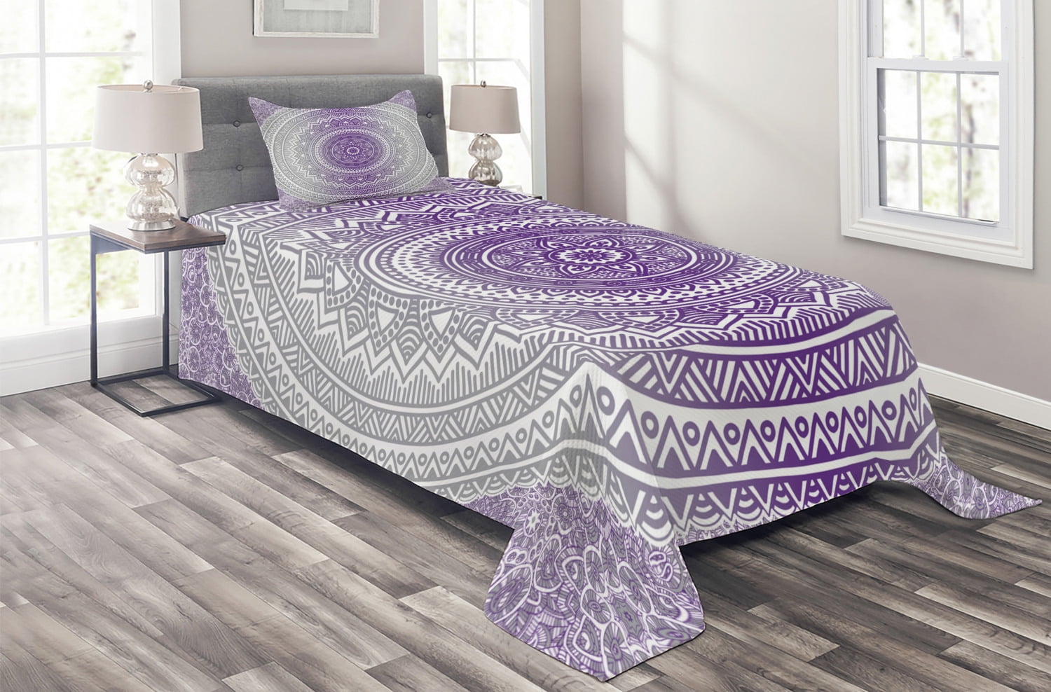 Pacific Coast Textiles 6-Piece Zion Quilt Set Queen Denim