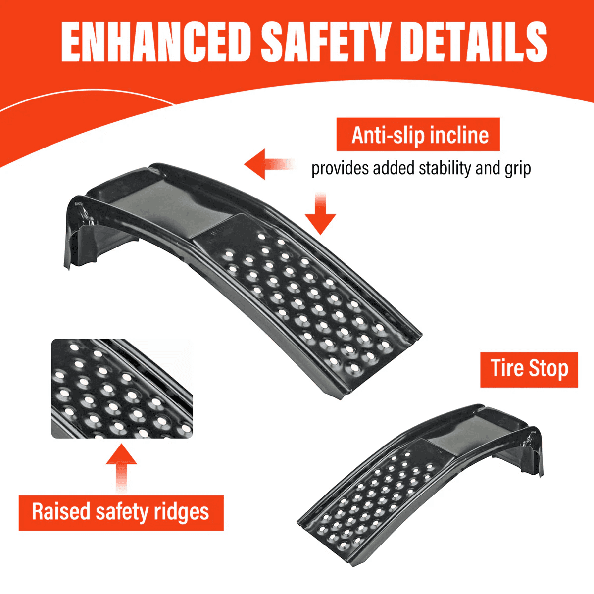 Uriah Products 8000 lb Heavy Duty Steel Car Ramp Pair for Cars/SUVs/Pickups for Stress-Free Home Garage Maintenance