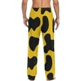 thumbnail image 7 of Men's Pajama Pants with Pockets Sleepwear Lounge Pants Stretch Casual Yellow Black Cow Spot, 7 of 7