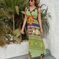 thumbnail image 3 of Vestido Largo Sin Mangas Para Mujer, Bohemian Pattern Traje Informal Para Cumpleaños, Verano, 3 of 5
