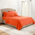 thumbnail image 4 of Clara Clark  Hotel Luxury 6 Piece Sheet Set - Super Soft Bedding Sheets & Pillowcases Twin - Orange, 4 of 5