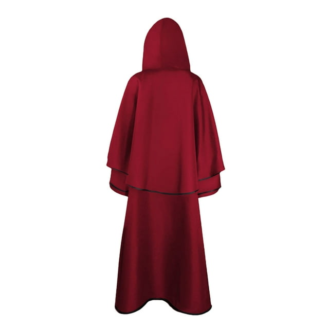 yingyy Cape d'Halloween à Manches Longues avec Capuche pour Femmes, Robe de Couleur Unie, Costume de Cosplay, Vêtements de Carnaval Rouges S