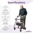 thumbnail image 3 of ProHeal Premium Foldable Lightweight Steel Rollator Walker with Seat – Adjustable Height Rollator, Padded Seat, and 6 Inch Wheels, 3 of 7