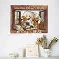 thumbnail image 5 of Bathroom Cow Pictures Canvas Wall Art Rustic Cute Cow Bathroom Print Paintings Farmhouse Wood Background Cow Pictures Modern Home Artwork Decor For Bathroom Framed Ready To Hang 12x16 Inch, 5 of 6