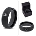 thumbnail image 4 of Men Wedding Ring Black Engagement Rings Gamer Tungsten Graduation Gifts New Mom Initial Jewelry, 4 of 8