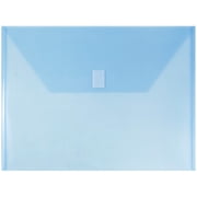 JAM Paper Plastic Hook & Loop Envelopes, Assorted Colors, 9.8x13, 12/Pack