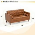thumbnail image 5 of ACMEASE Premium Faux Leather Loveseat Sofa with Two Bolster Pillows and Tufted Backrest, Brown, 5 of 8