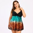 thumbnail image 3 of WREESH Women Vintage Print Ethnic Style Tankini Set Two Piece Swimsuit Plus Size, 3 of 9