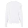 thumbnail image 6 of felwors Women's V Neck Long Sleeve Scalloped Knit Cardigan Lightweight Soft Sweater White, L, 6 of 8