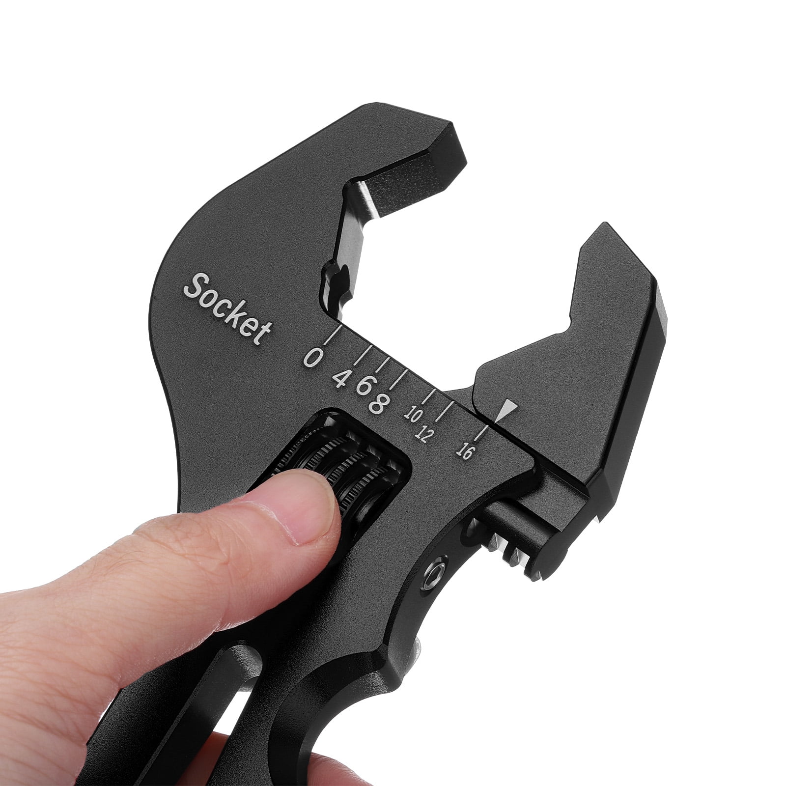1pcs 7" Adjustable Wrench Aluminum Alloy Plumbers Wrench for an Fittings, Black