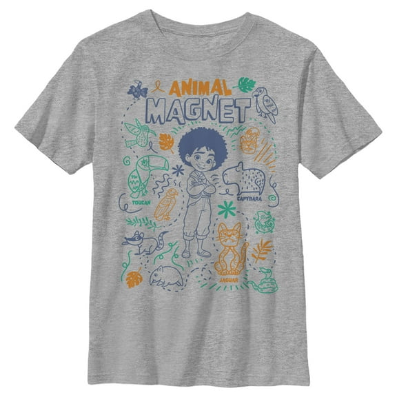 Boy's Encanto Antonio Animal Magnet  Graphic Tee Athletic Heather X Large