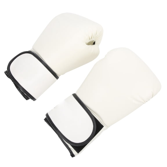 BIMZUC Adult Breathable Boxing Gloves Set for Heavy Punching Bag Kickboxing MMA Muay Thai Sparring Training Gear, High Density Foam White (12.99 inches / 33 cm, 15.7 oz / 446 g)