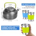 thumbnail image 2 of Juego de 15 piezas de utensilios de cocina para camping, juego de ollas, sartenes, hervidor antiadherentes y livianos con tazas, platos, tenedores, cuchillos y cucharas de acero inoxidable, 2 of 4