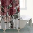 thumbnail image 2 of Ensemble de Rideau de Douche avec Doublure à Boutons-Pression, Fleurs Rouges et Grises en Floraison (4) Rideaux de Douche Doublure de Douche Imperméable, Rideau de Salle de Bain Minimaliste en Polyester, 72x72 Pouces, 2 of 4