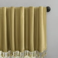 thumbnail image 2 of Sun Zero Evelina Faux Dupioni Silk Beaded Tassels Thermal Extreme 100% Blackout Back Tab Curtain Valance,50" X 17", Gold, 2 of 8