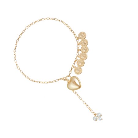 Eye Catching Heart And Coin Design Chokers Necklace Alloy Jewelry Exaggerated Love Money Chain Jewelry For Trendsetters