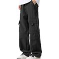 thumbnail image 2 of Men's Workwear Sports Straight Pants Elastic Waistband Solid Color Outdoor Fitness Trousers S-XL (1 pack), 2 of 8
