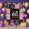 thumbnail image 2 of LHSHID Unique Happy Birthday Fleece Throw Blanket Funny 60 Years Old Birthday Decorations Gifts Best 60th Birthday Gfit Ideas for Mom Wife Sister Friends Female 30"x40", 2 of 6