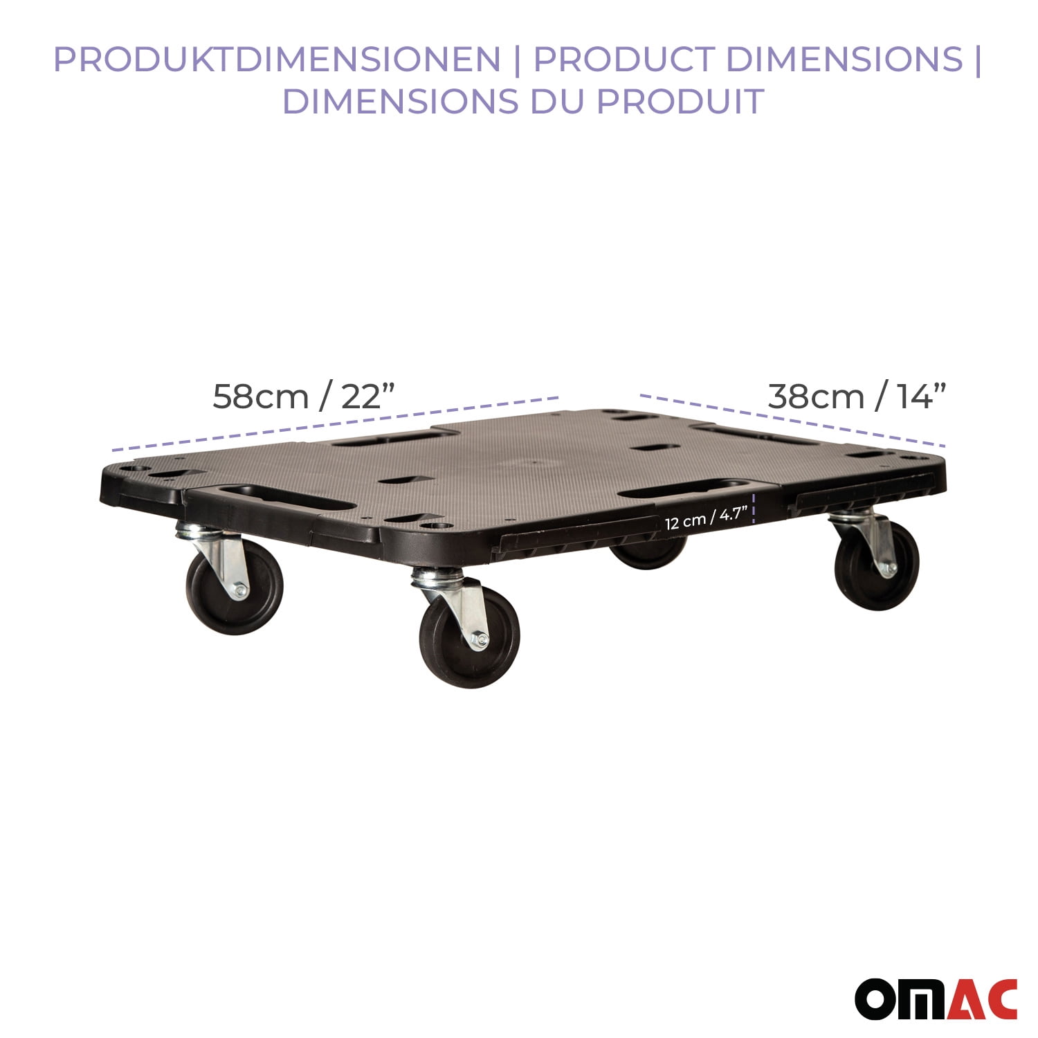 OMAC Rolling Board Transport Dolly Furniture 1197 lbs Furniture Mover Step Plate