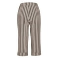 thumbnail image 5 of WMTBSRSW Striped Capri Pants for Women Casual Button Pull On Dress Pants Loose Straight Leg Work Trouser with Pockets, 5 of 7