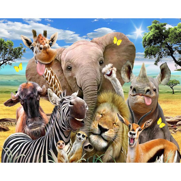 Cuadros Decorativos Kit de pintura por números DIY animales felices lienzo arte al óleo cuadro decoración del hogar Sywqhk Nuevos Originales